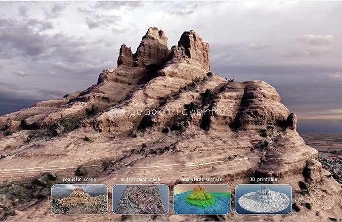 Bell Rock Multipurpose 3D Terrain Model 3D model