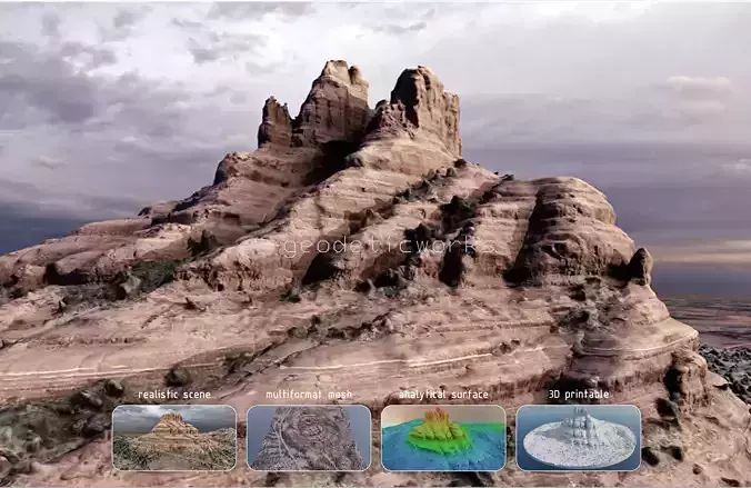 Bell Rock Multipurpose 3D Terrain Model 3D model