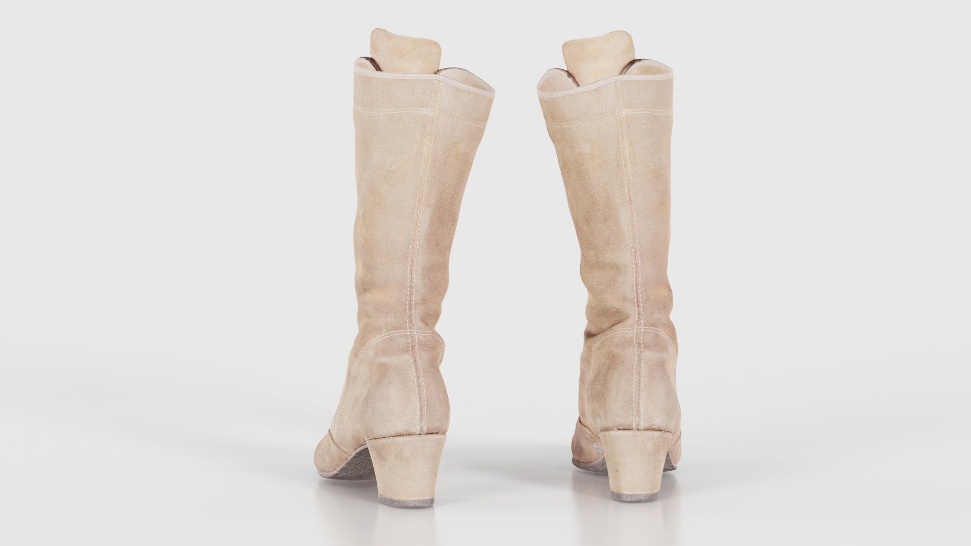 Laced Velvet Boot Low-poly 3D model_23