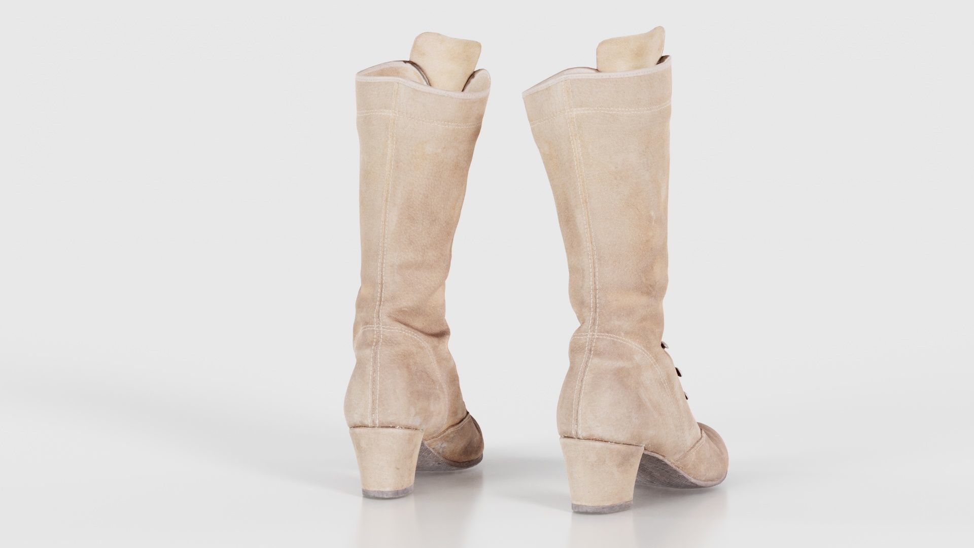 Laced Velvet Boot Low-poly 3D model_22