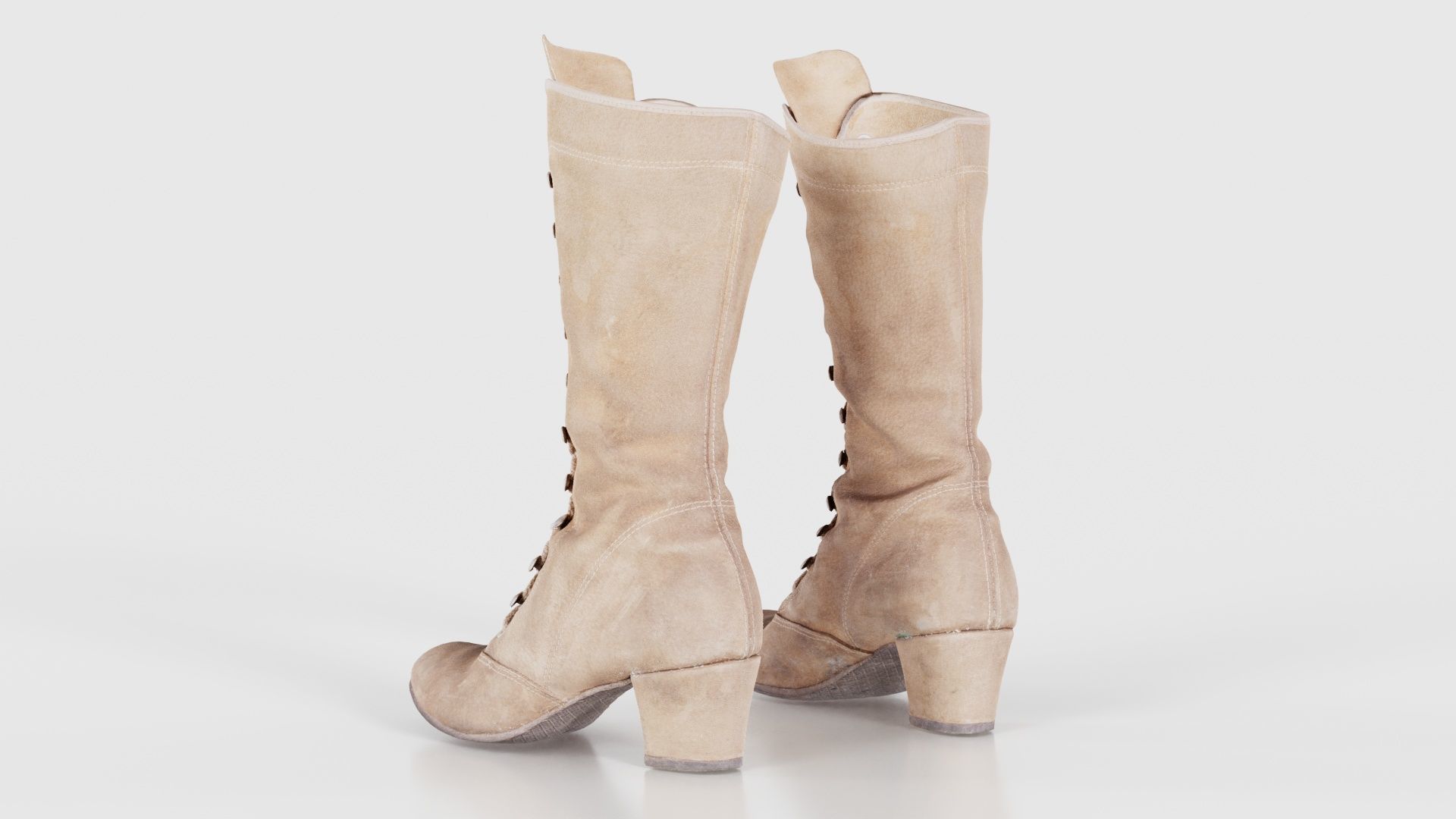 Laced Velvet Boot Low-poly 3D model_24