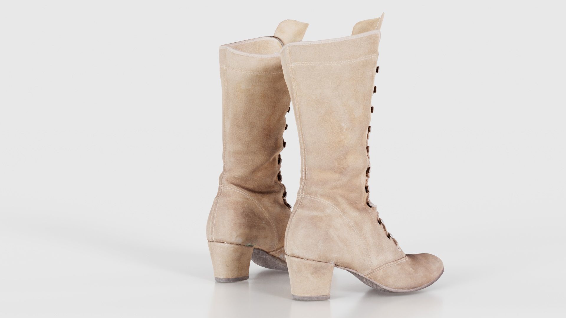 Laced Velvet Boot Low-poly 3D model_21