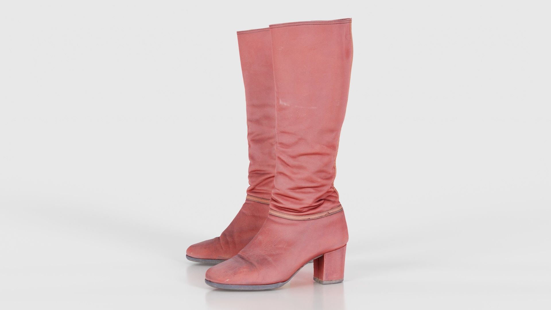 Leather Boot Zipper Low-poly 3D model_26