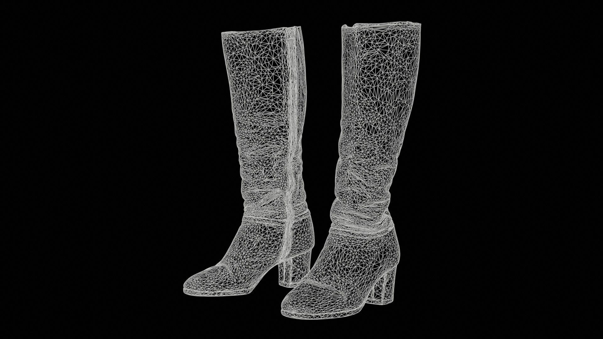 Leather Boot Zipper Low-poly 3D model_11