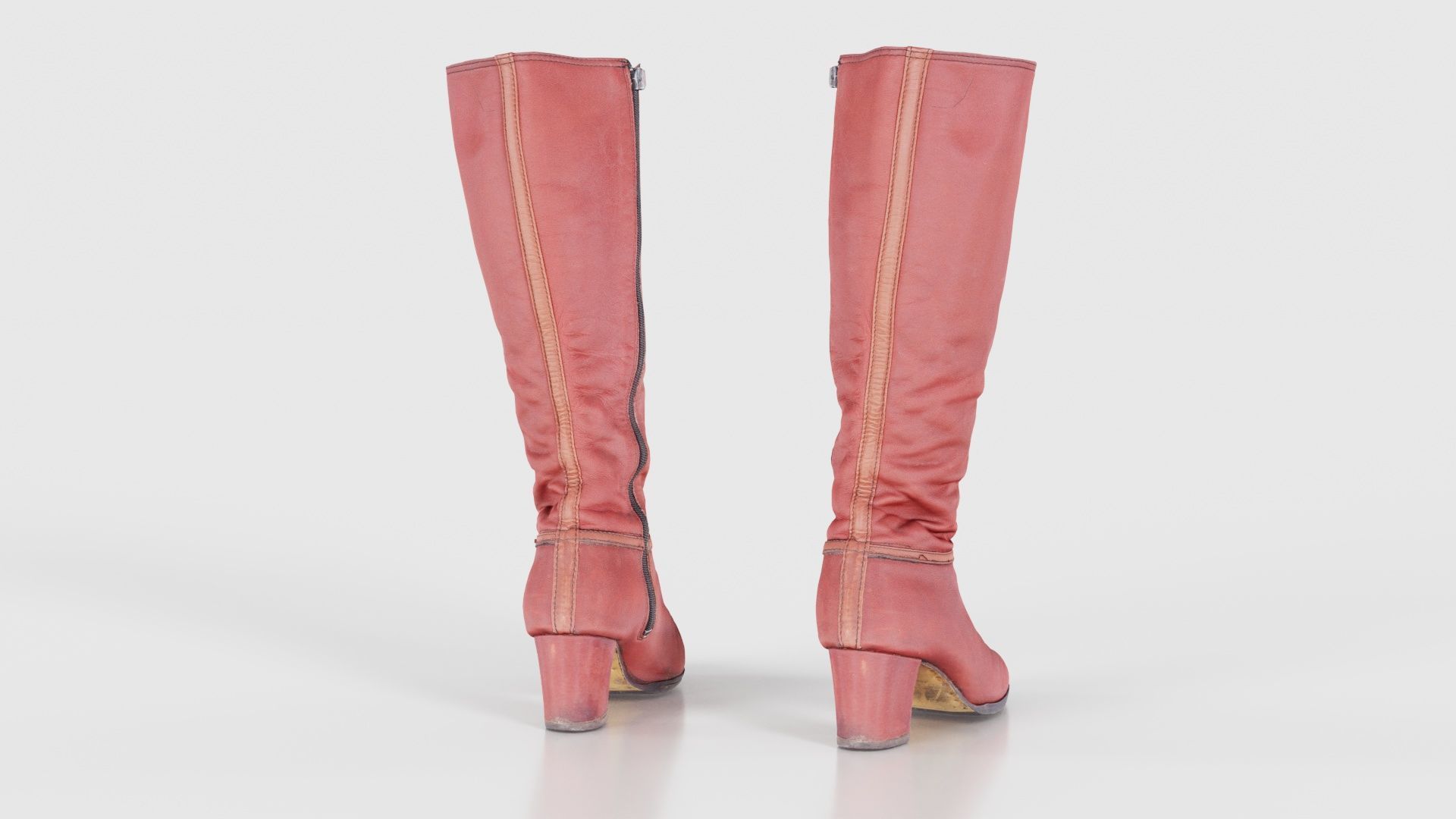 Leather Boot Zipper Low-poly 3D model_22