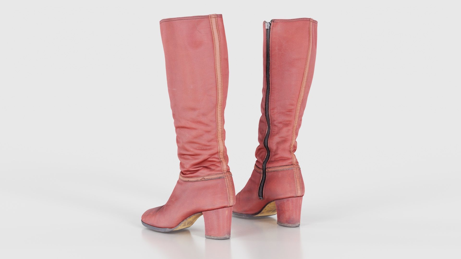 Leather Boot Zipper Low-poly 3D model_24