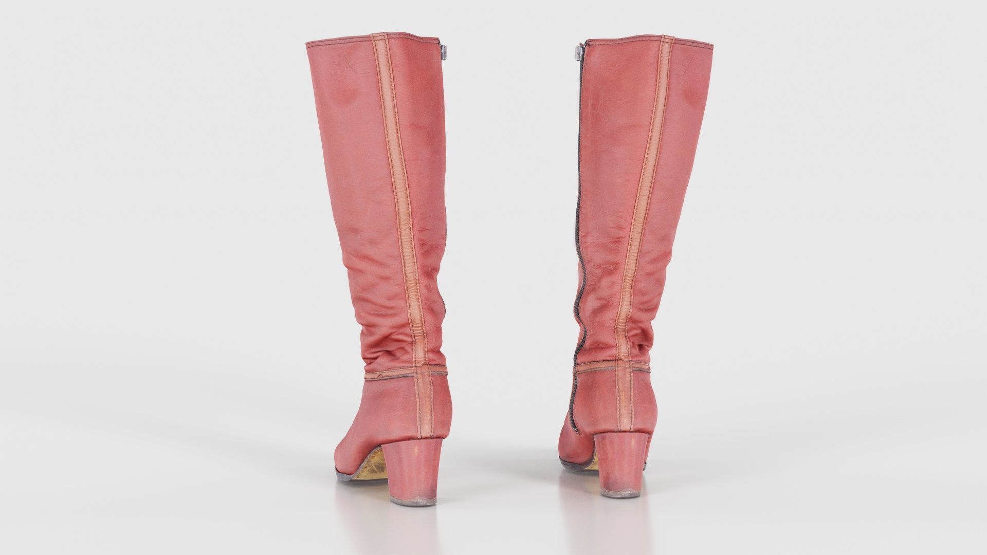 Leather Boot Zipper Low-poly 3D model_23