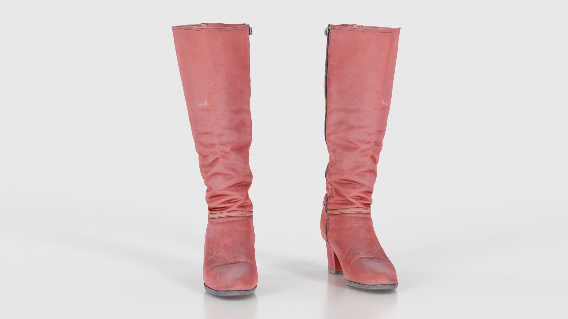 Leather Boot Zipper Low-poly 3D model_17