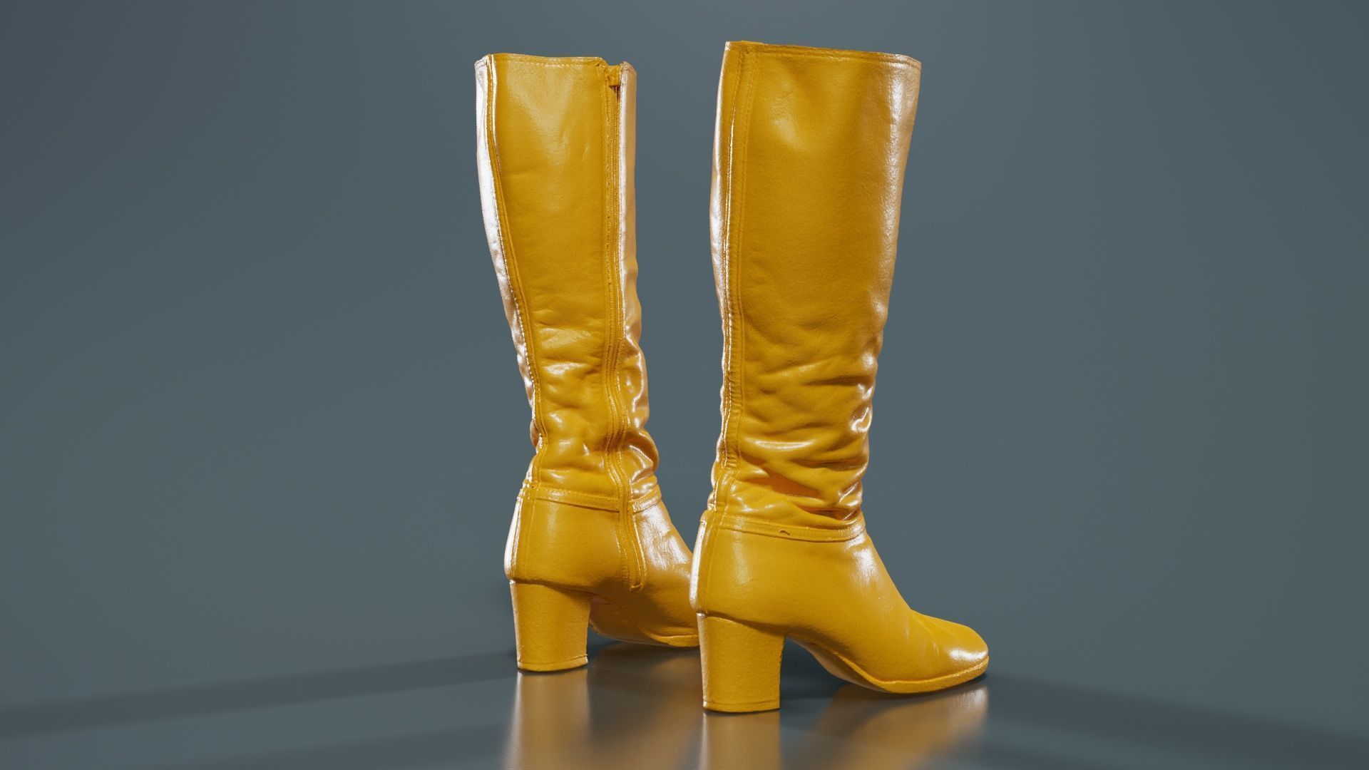 Leather Boot Zipper Low-poly 3D model_13