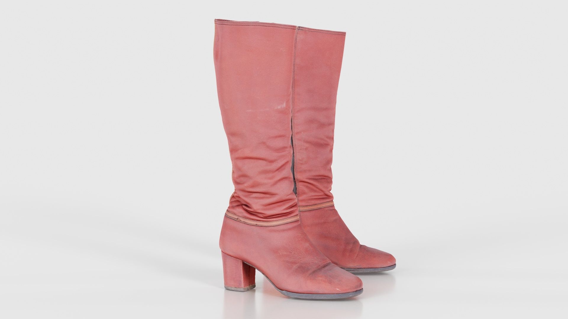 Leather Boot Zipper Low-poly 3D model_19