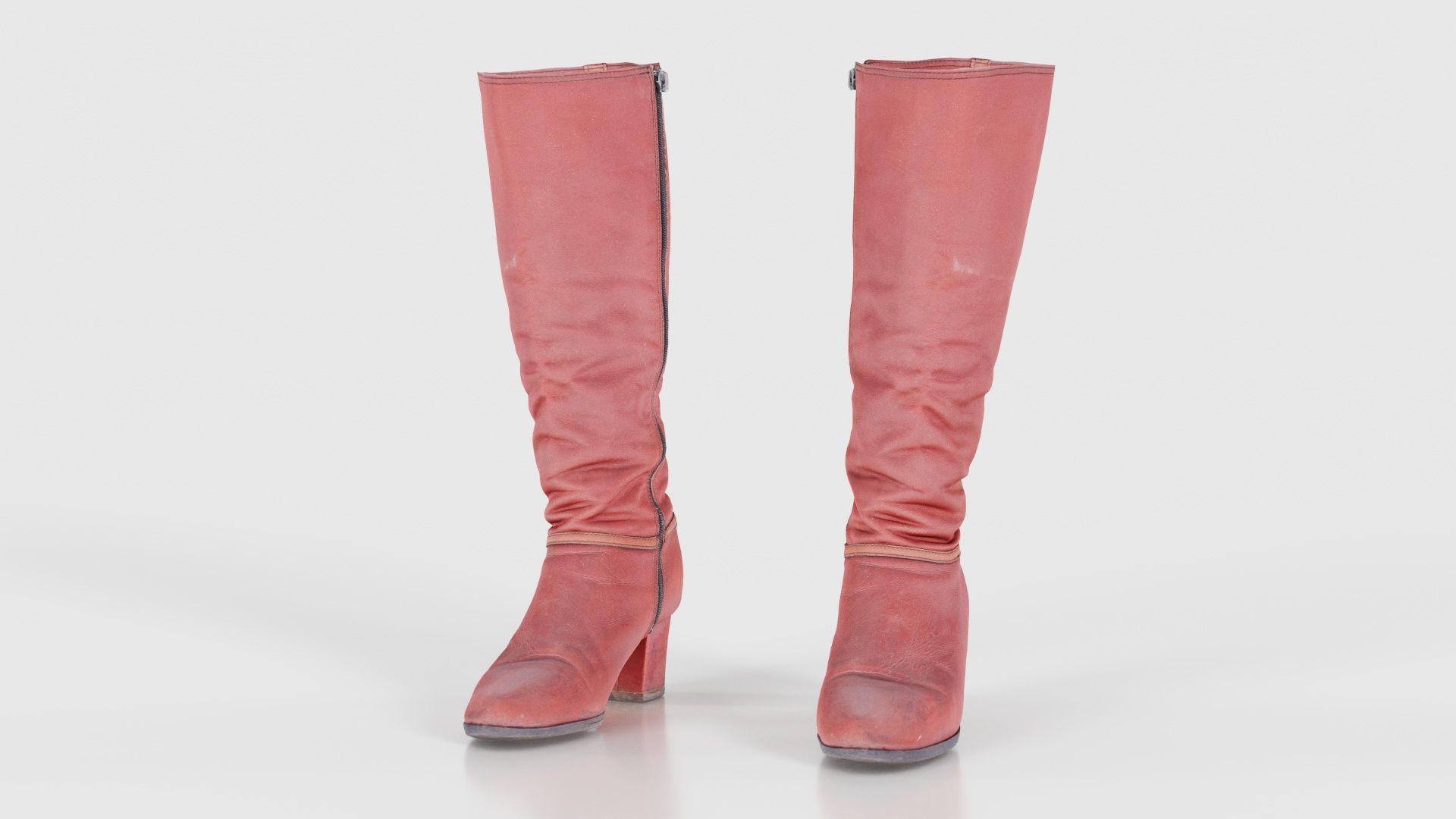 Leather Boot Zipper Low-poly 3D model_16