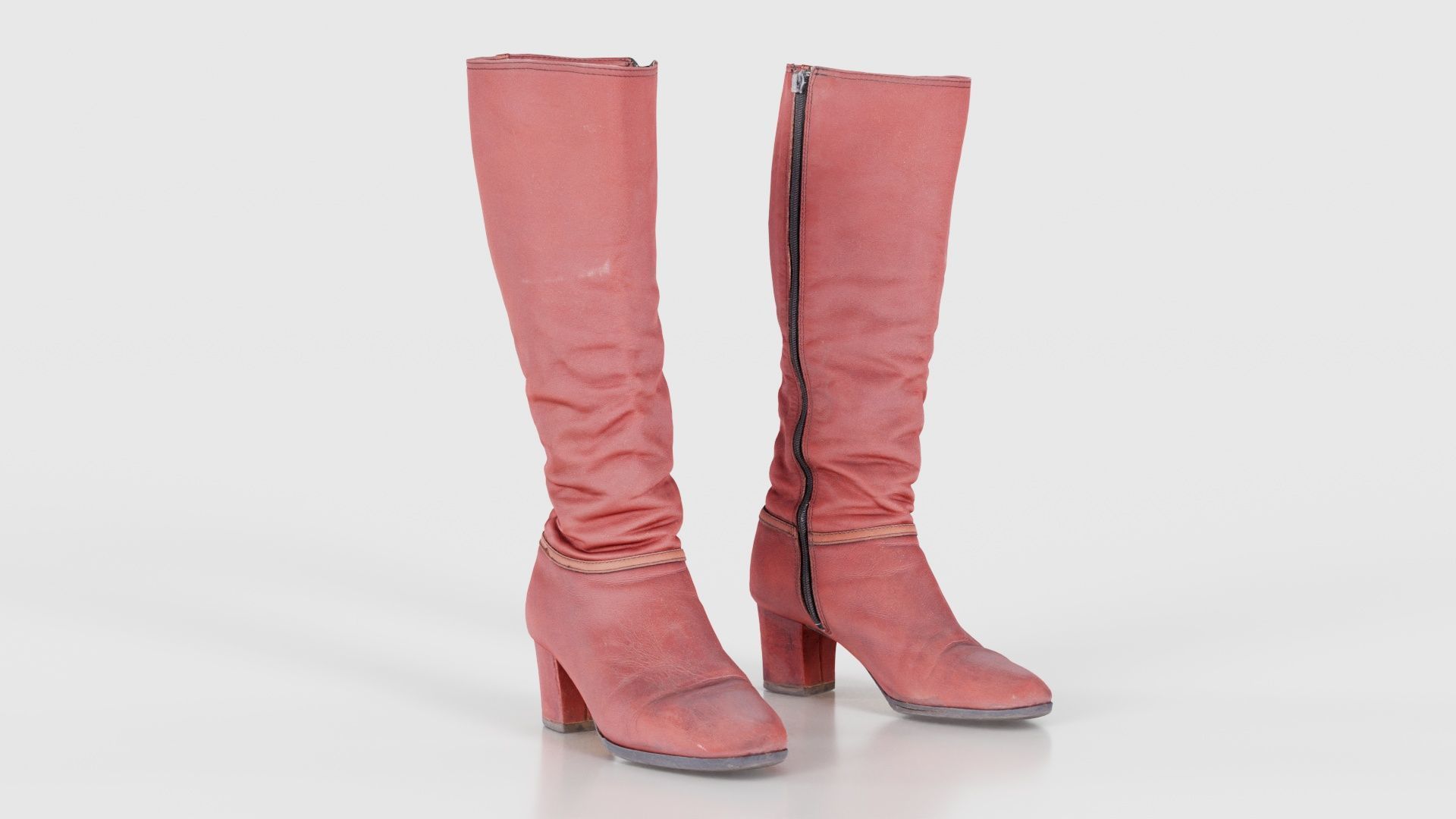 Leather Boot Zipper Low-poly 3D model_18