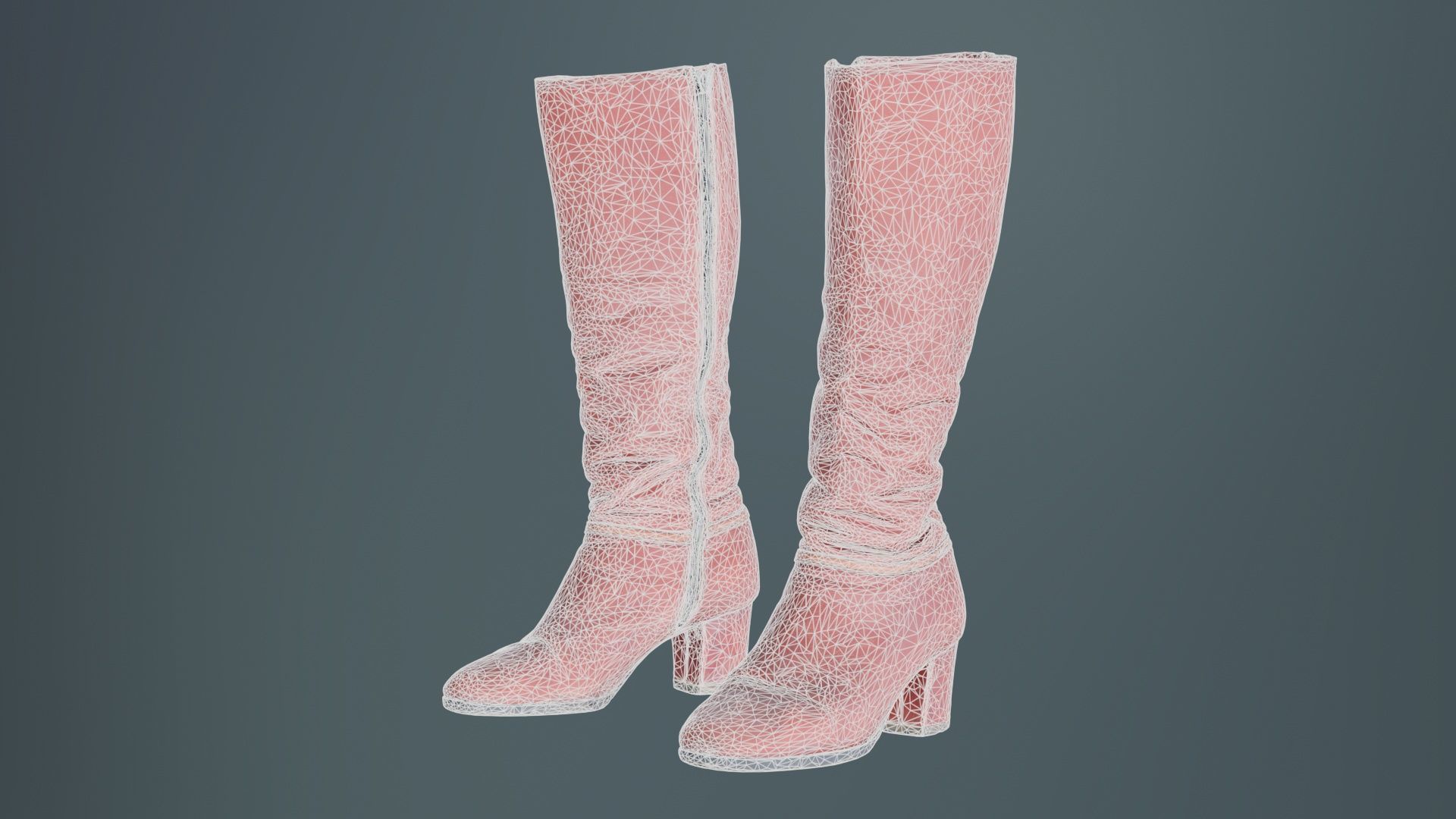 Leather Boot Zipper Low-poly 3D model_9