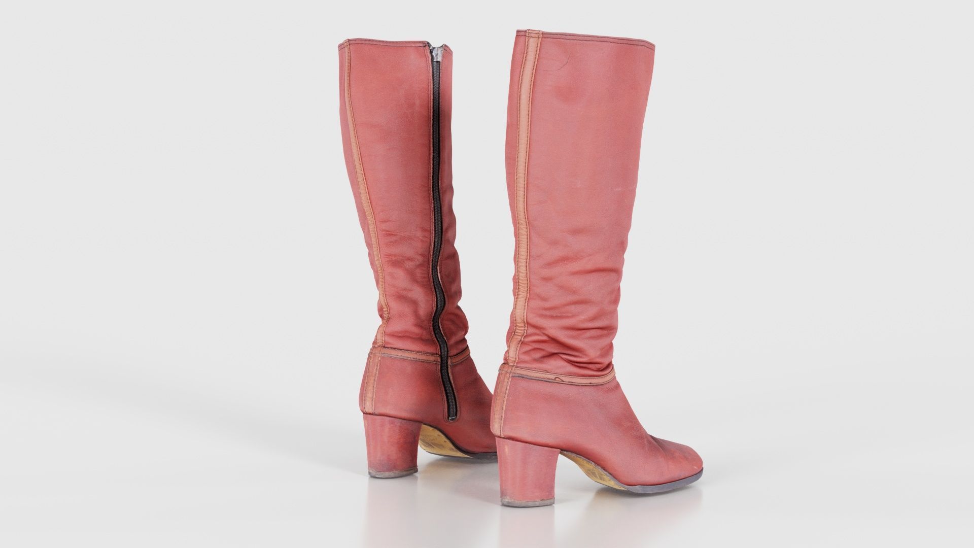 Leather Boot Zipper Low-poly 3D model_21