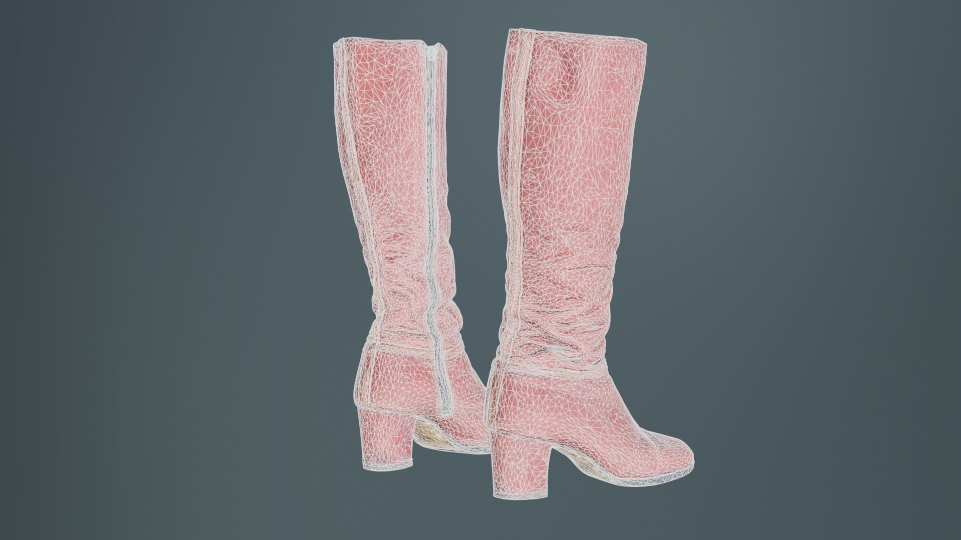 Leather Boot Zipper Low-poly 3D model_10