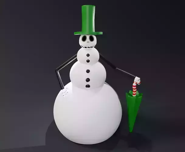 Nightmare Before Christmas Jack Skellington as a Snowman 3D print model