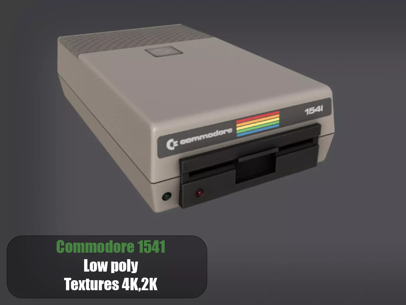 Commodore 1541 Low-poly 3D model
