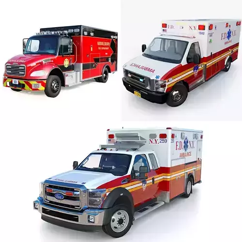 Ambulances EMS 3D Model Collection