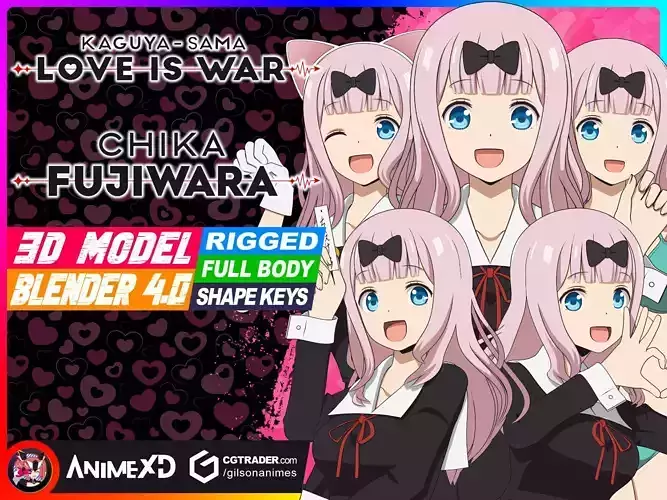 Chika Fujiwara - Kaguya-sama Love Is War - 3D Model Blender
