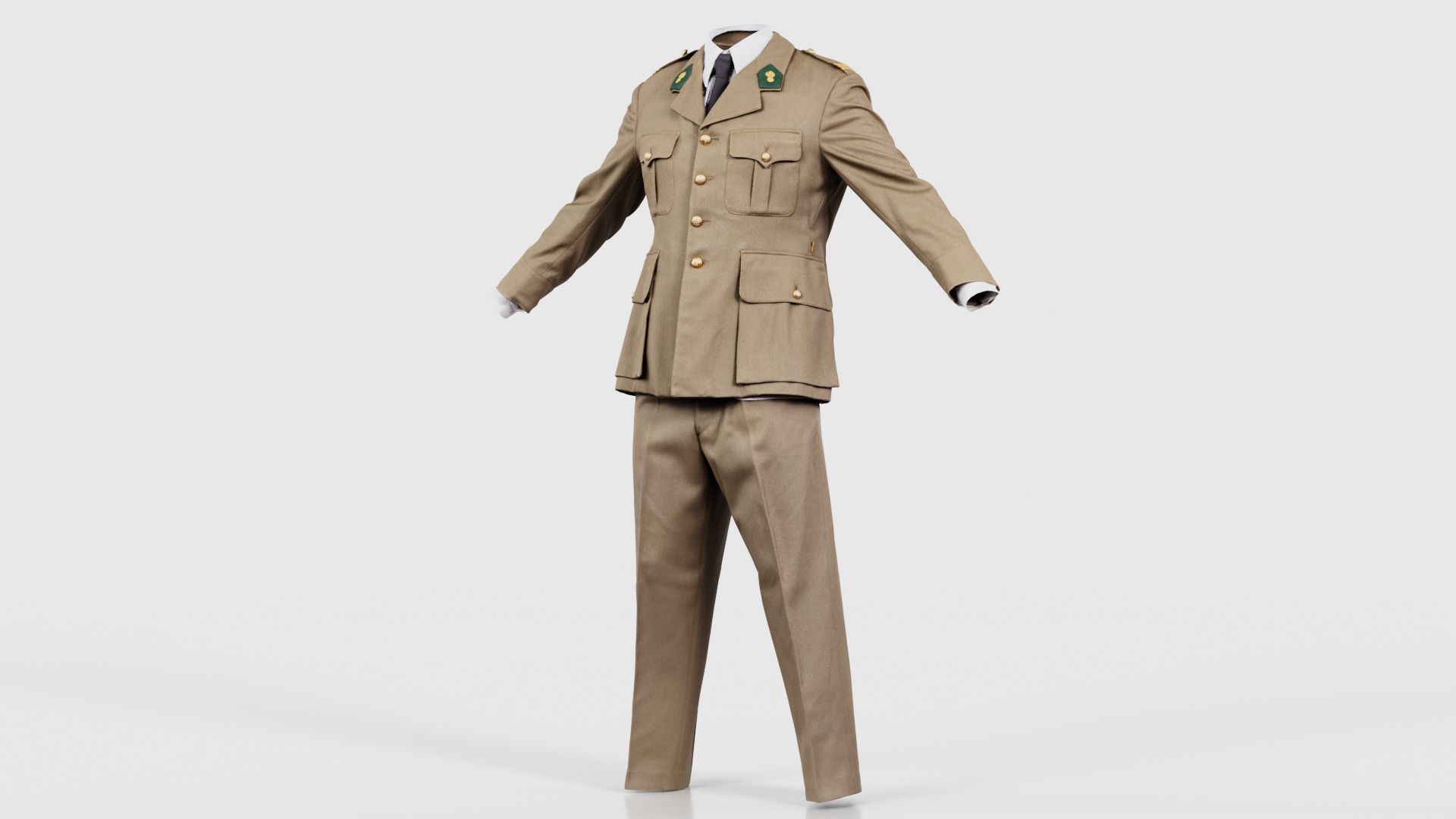 Army Uniform Low-poly 3D model_26