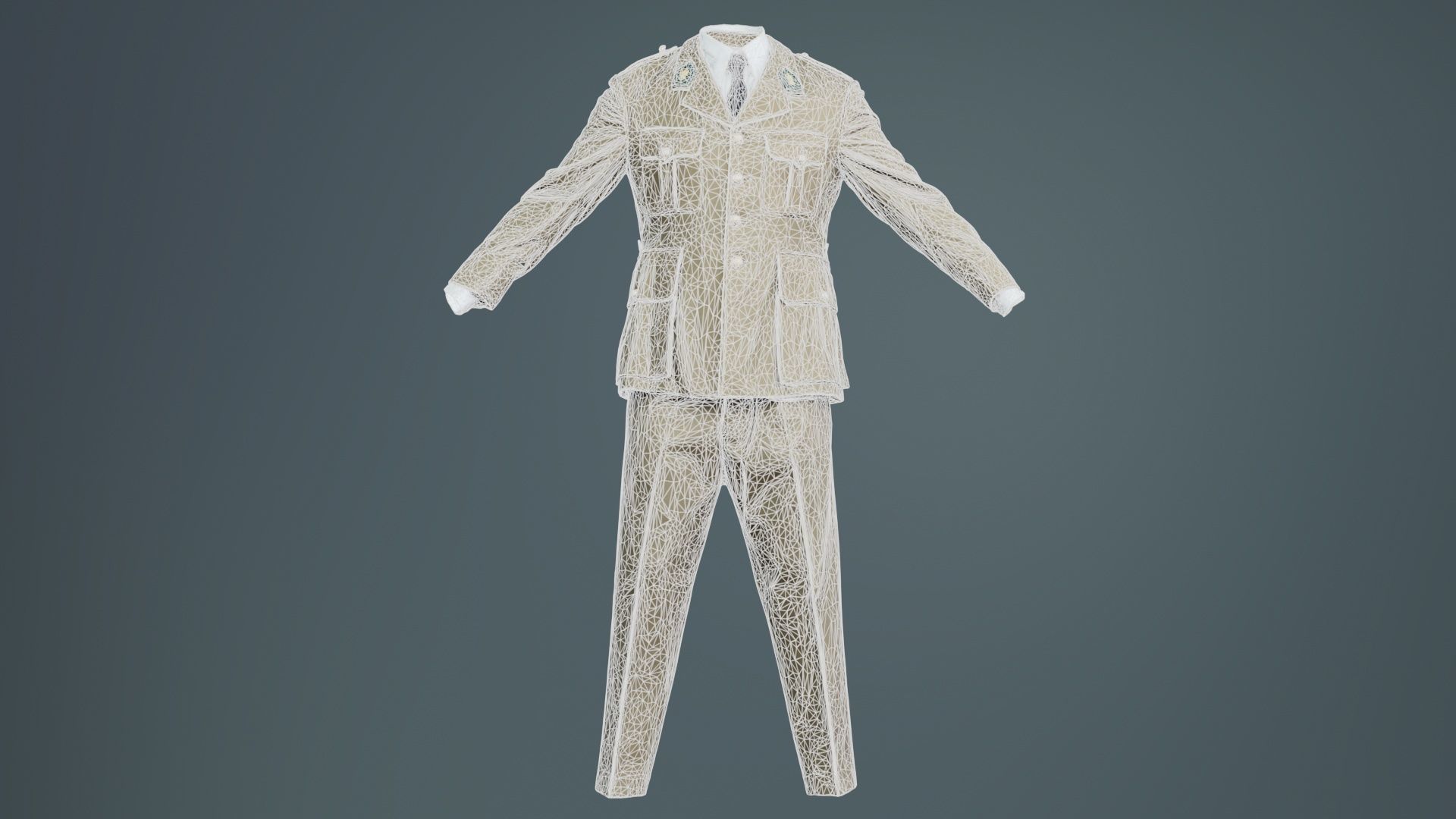 Army Uniform Low-poly 3D model_9