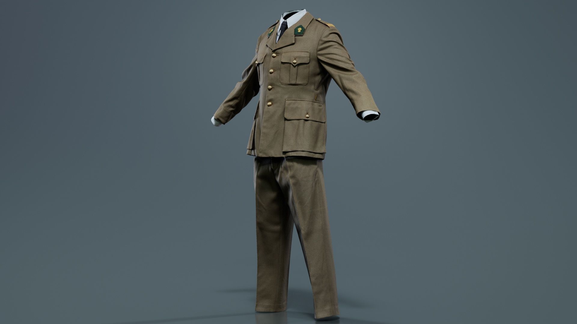 Army Uniform Low-poly 3D model_6