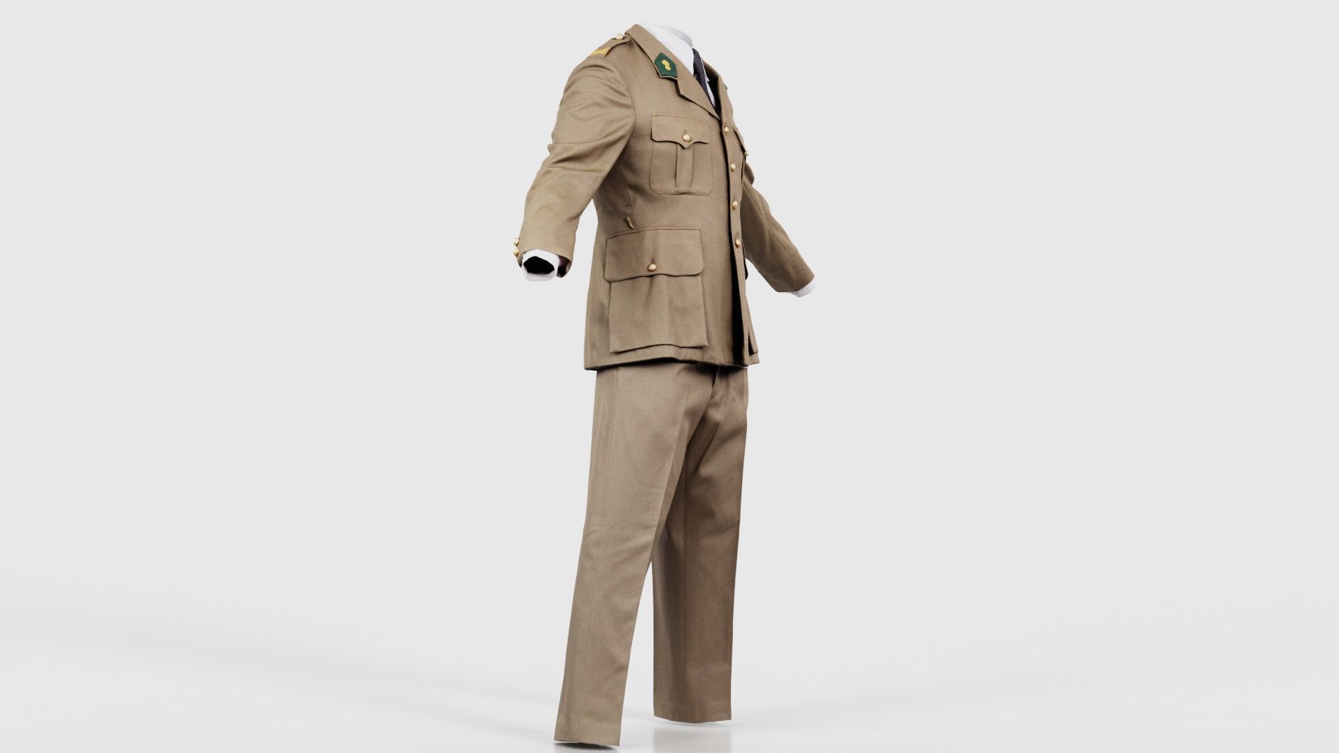 Army Uniform Low-poly 3D model_17