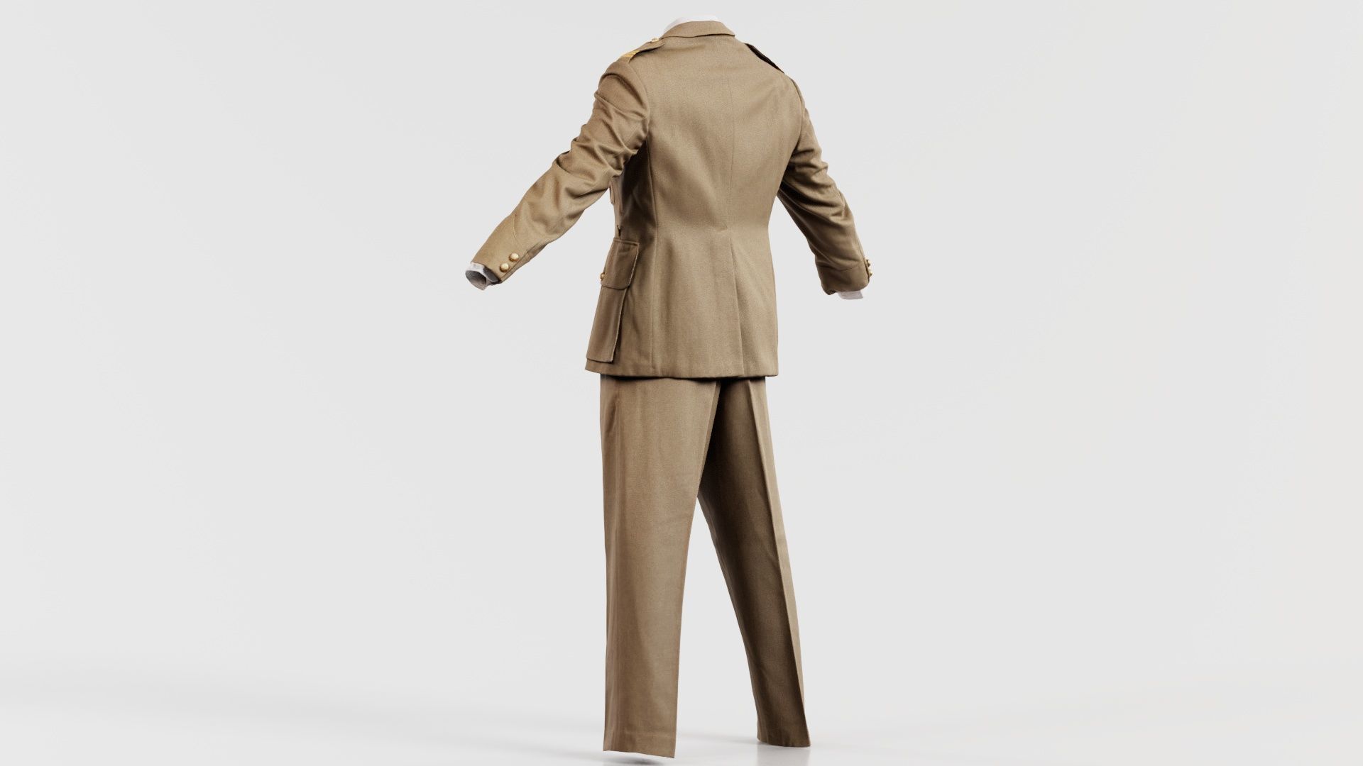 Army Uniform Low-poly 3D model_1