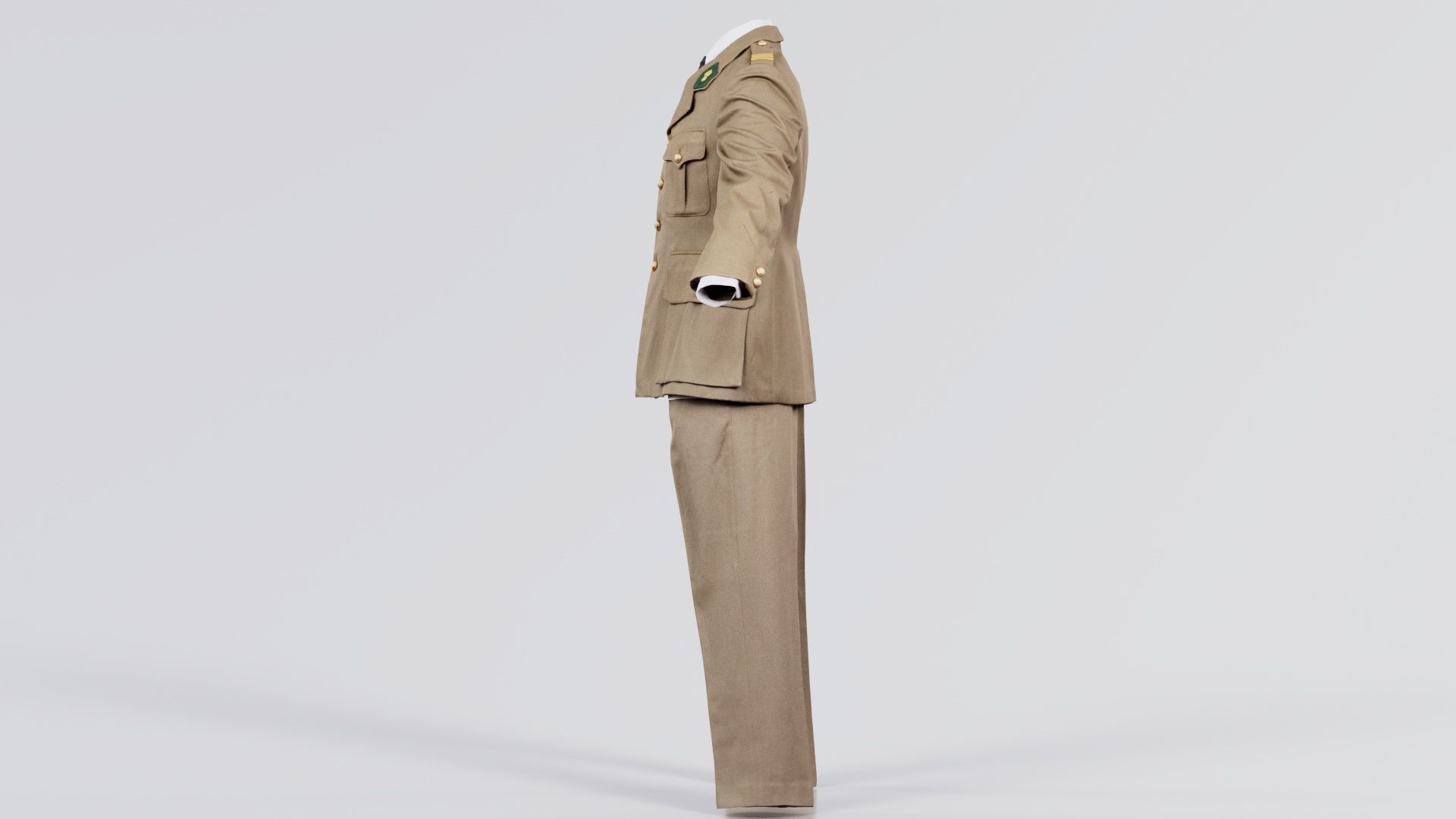 Army Uniform Low-poly 3D model_4