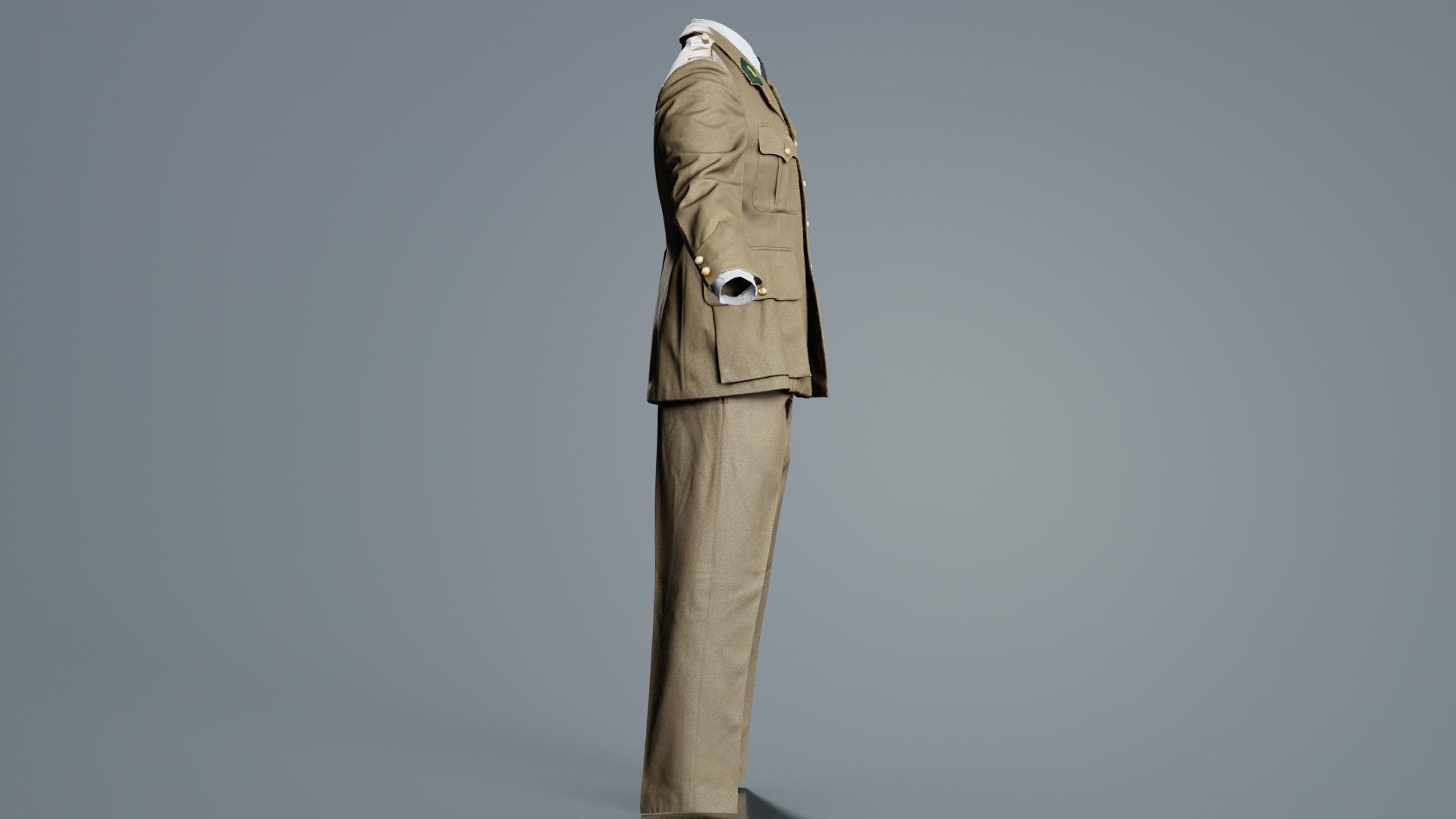 Army Uniform Low-poly 3D model_7