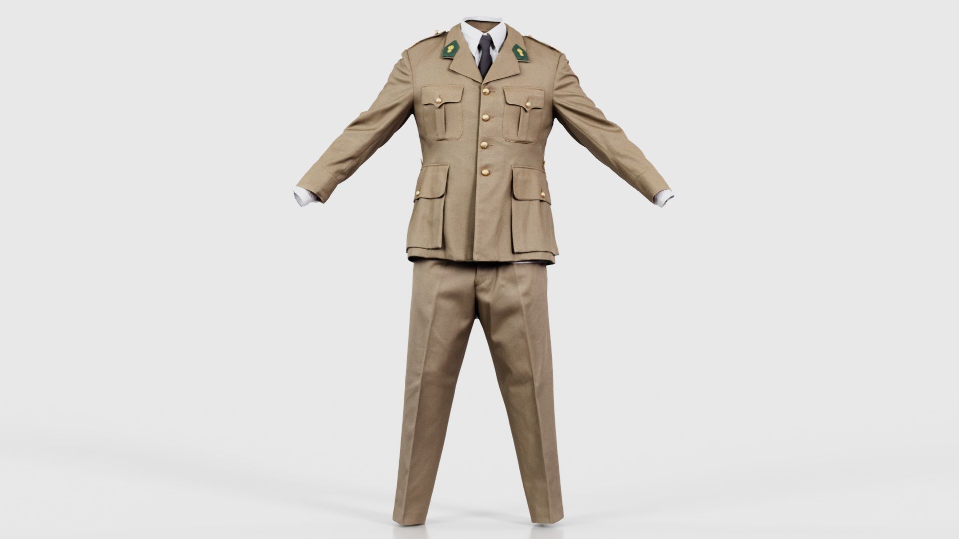 Army Uniform Low-poly 3D model_15