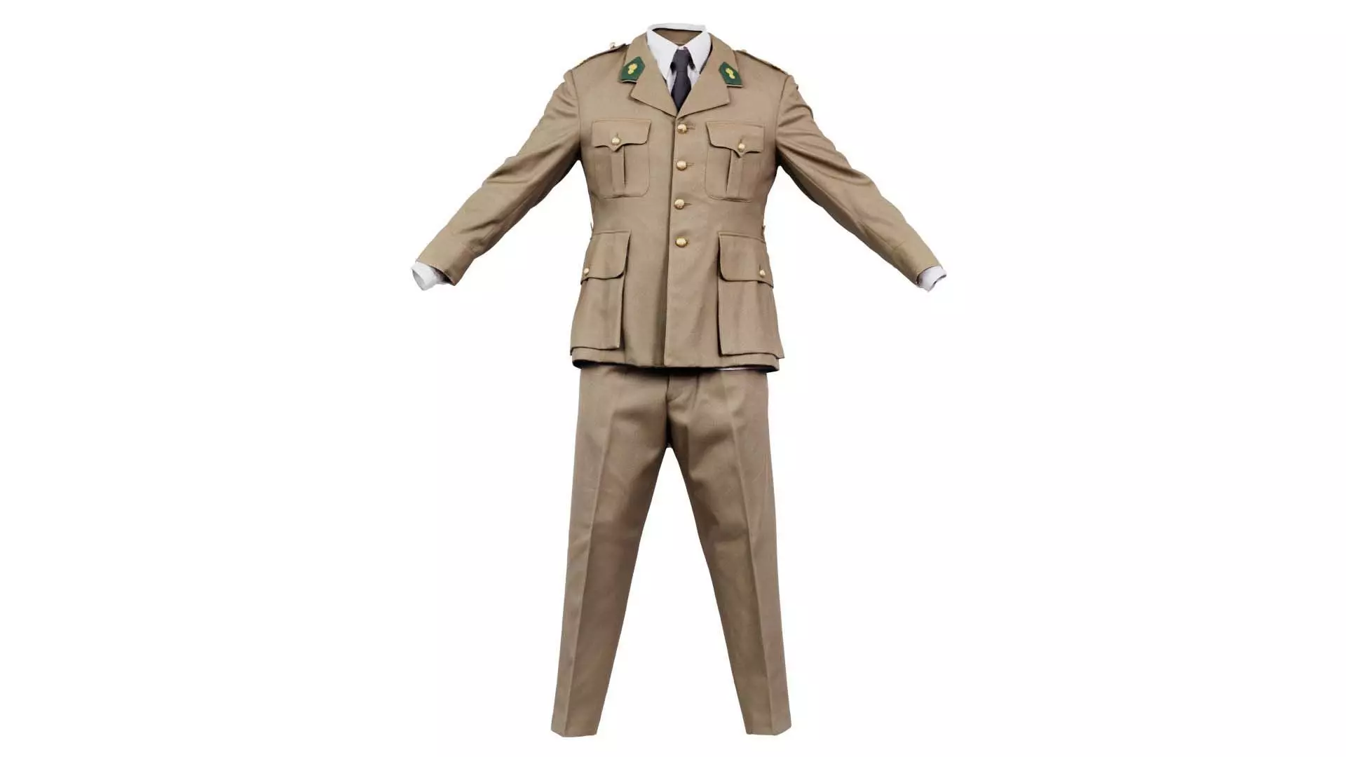 Army Uniform Low-poly 3D model_0