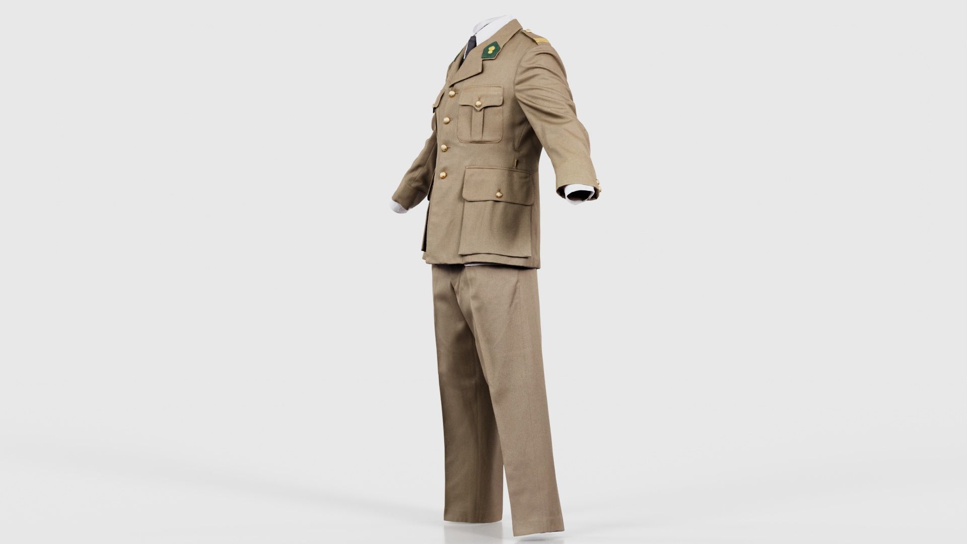 Army Uniform Low-poly 3D model_25