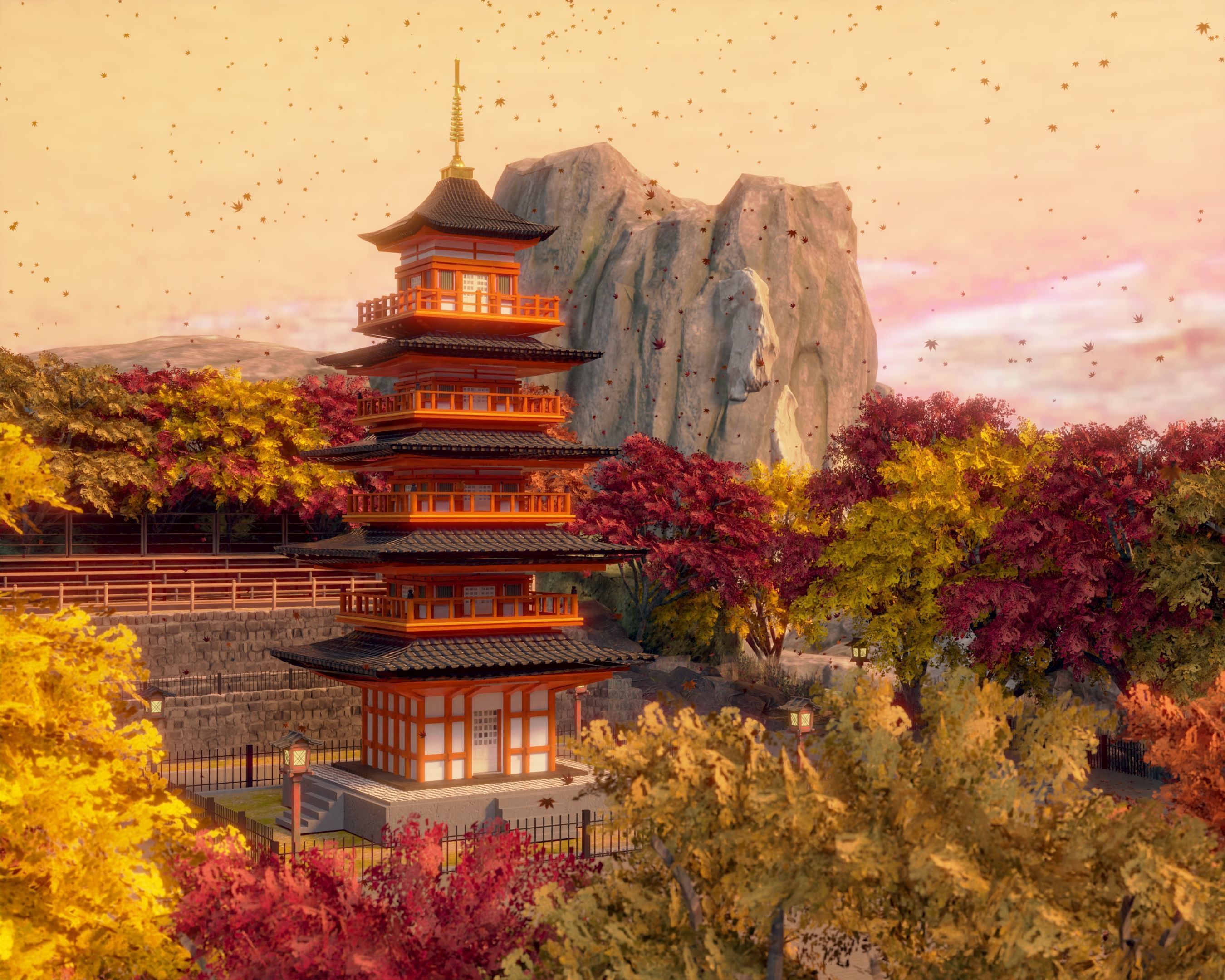 Arakurayama Sengen Park Autumn Version 3D model_5