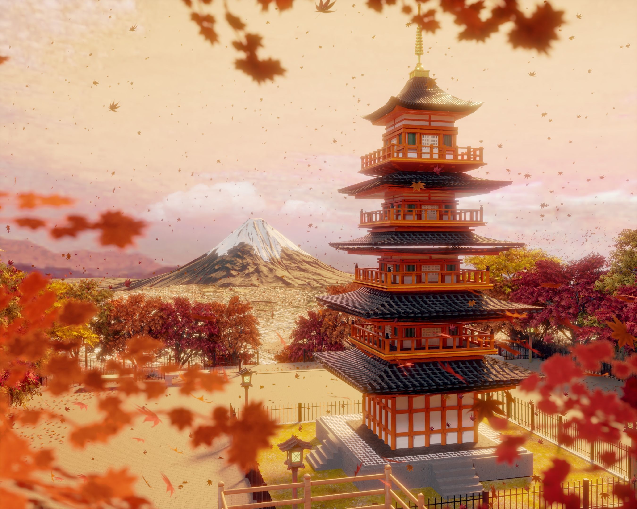 Arakurayama Sengen Park Autumn Version 3D model_3