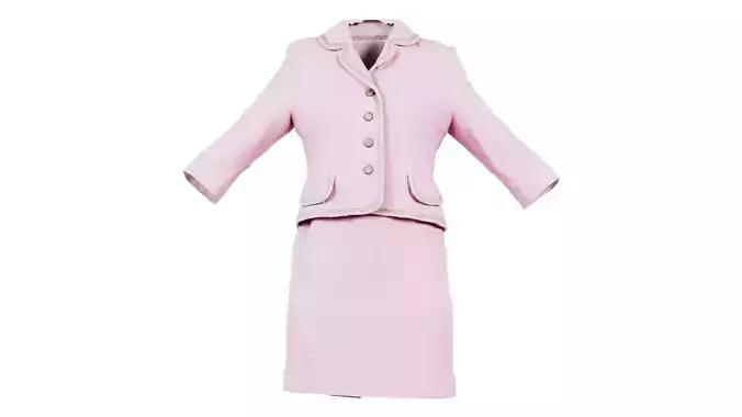 Barbie Jacket and Skirt Closed Low-poly 3D model