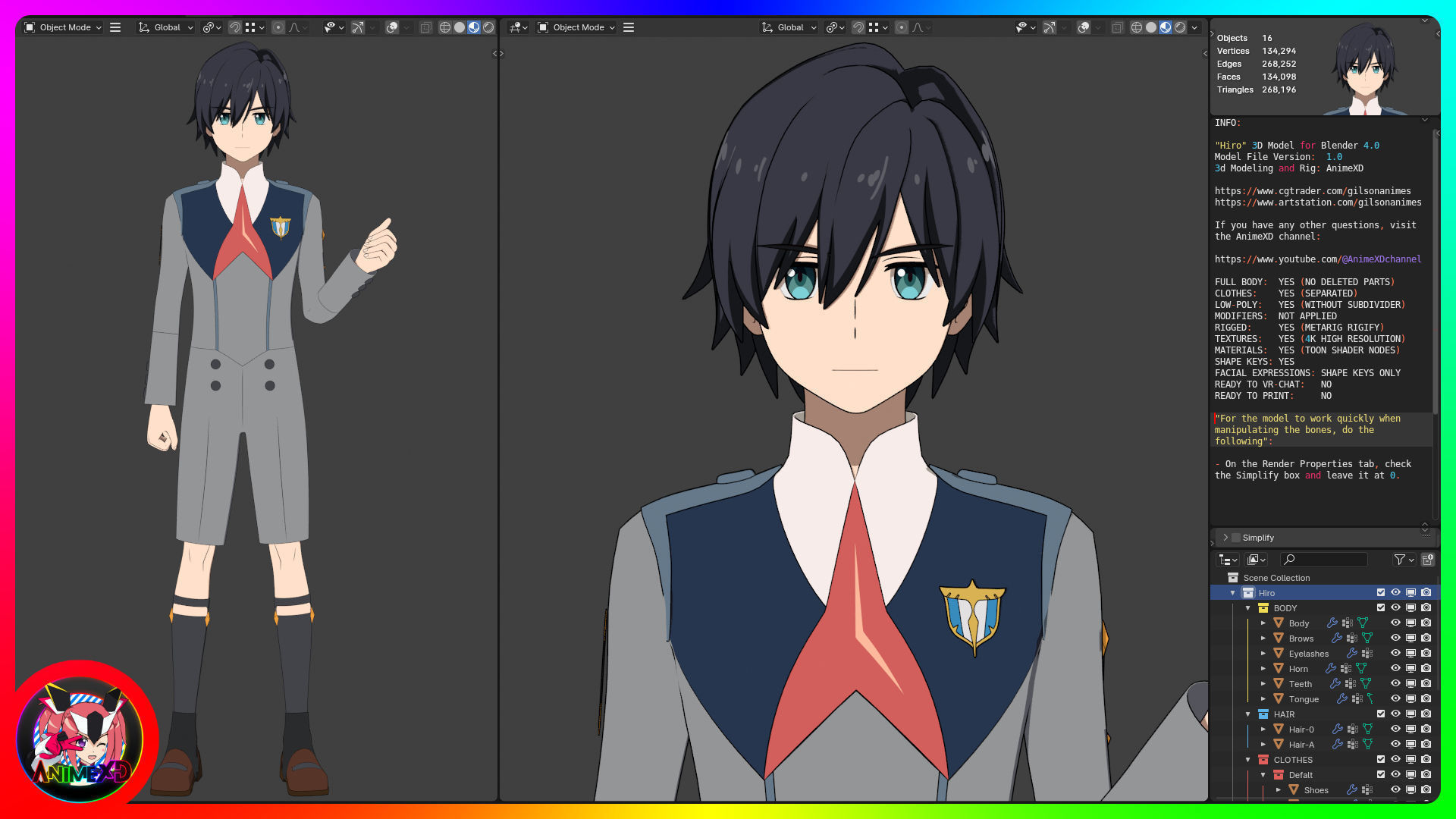 Hiro - Darling in the Franxx - 3D Model Blender 3D model_3