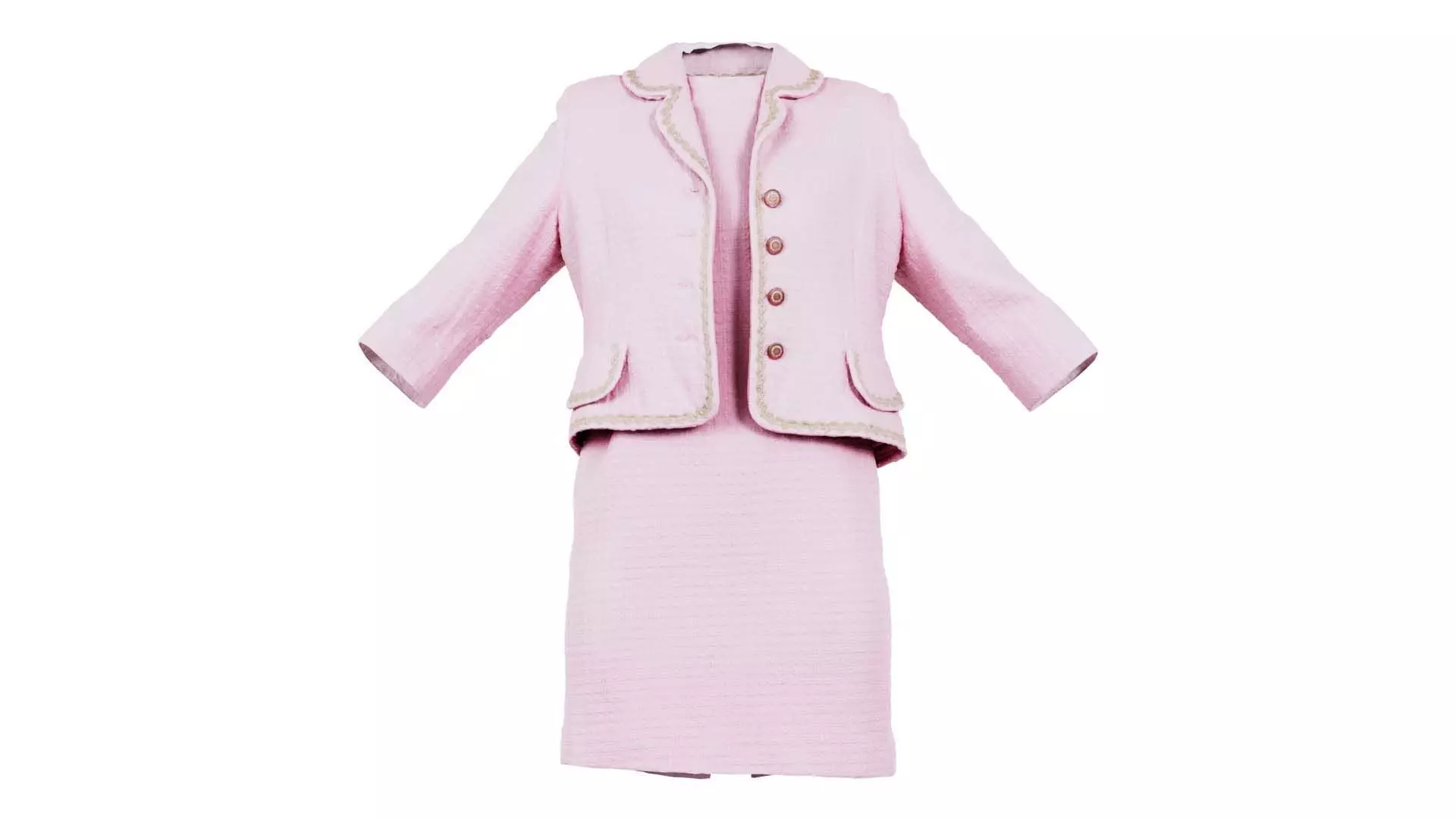 Barbie Jacket and Skirt Open Low-poly 3D model