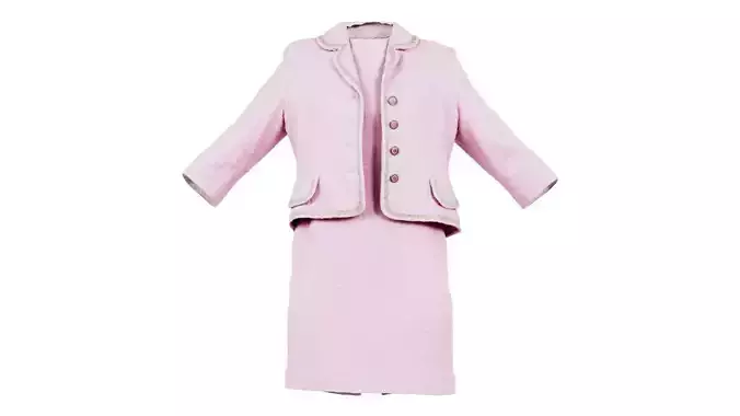 Barbie Jacket and Skirt Open Low-poly 3D model