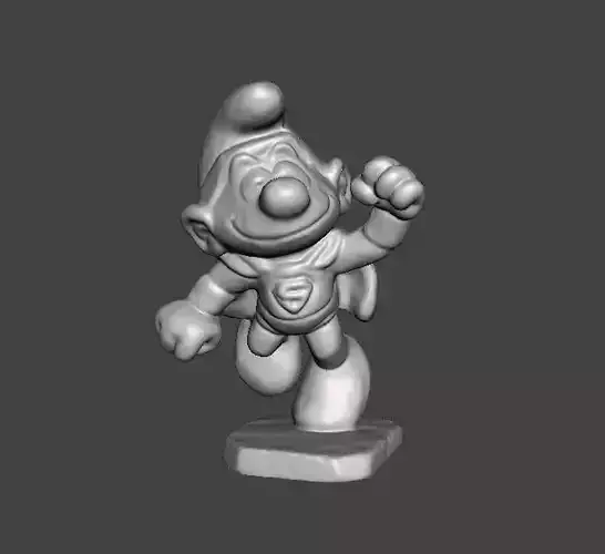 SUPER SMURF 1980 PVC PLASTIC SUPERHERO FIGURE MINIATURE TOY