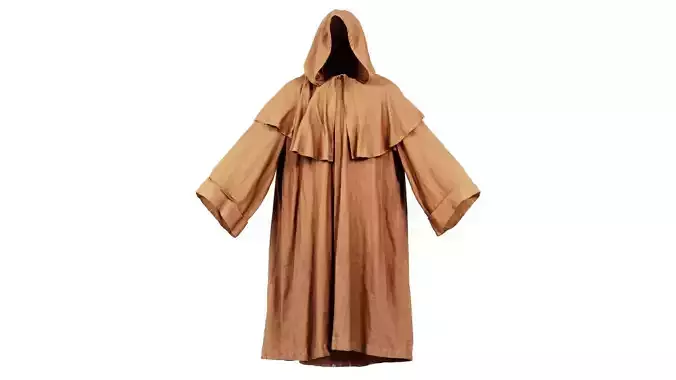 Druid Hooded Low-poly 3D model