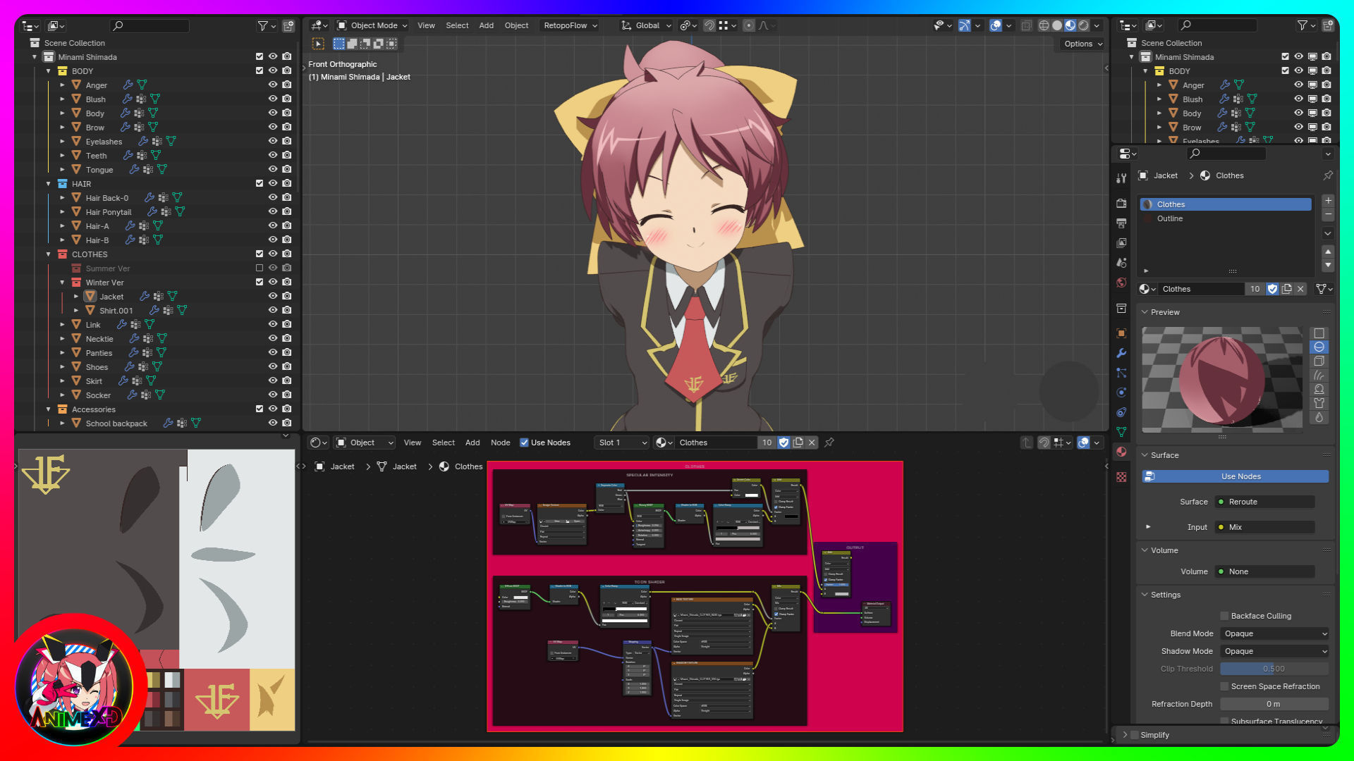 Minami Shimada - Baka and Test - 3D Model Blender 3D model_10