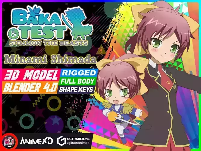 Minami Shimada - Baka and Test - 3D Model Blender