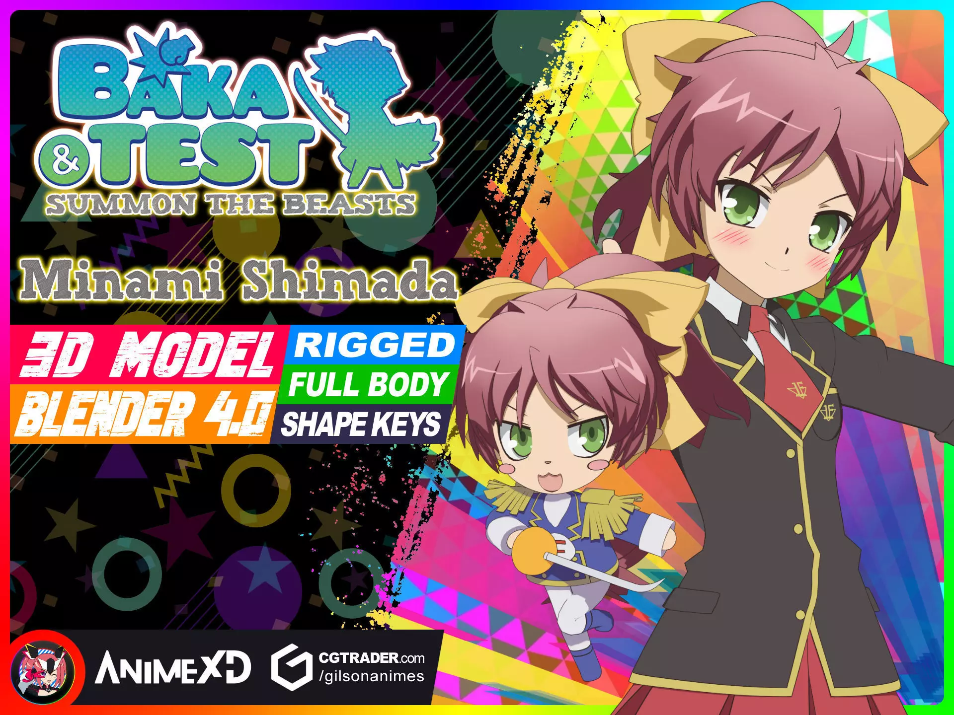 Minami Shimada - Baka and Test - 3D Model Blender 3D model_0