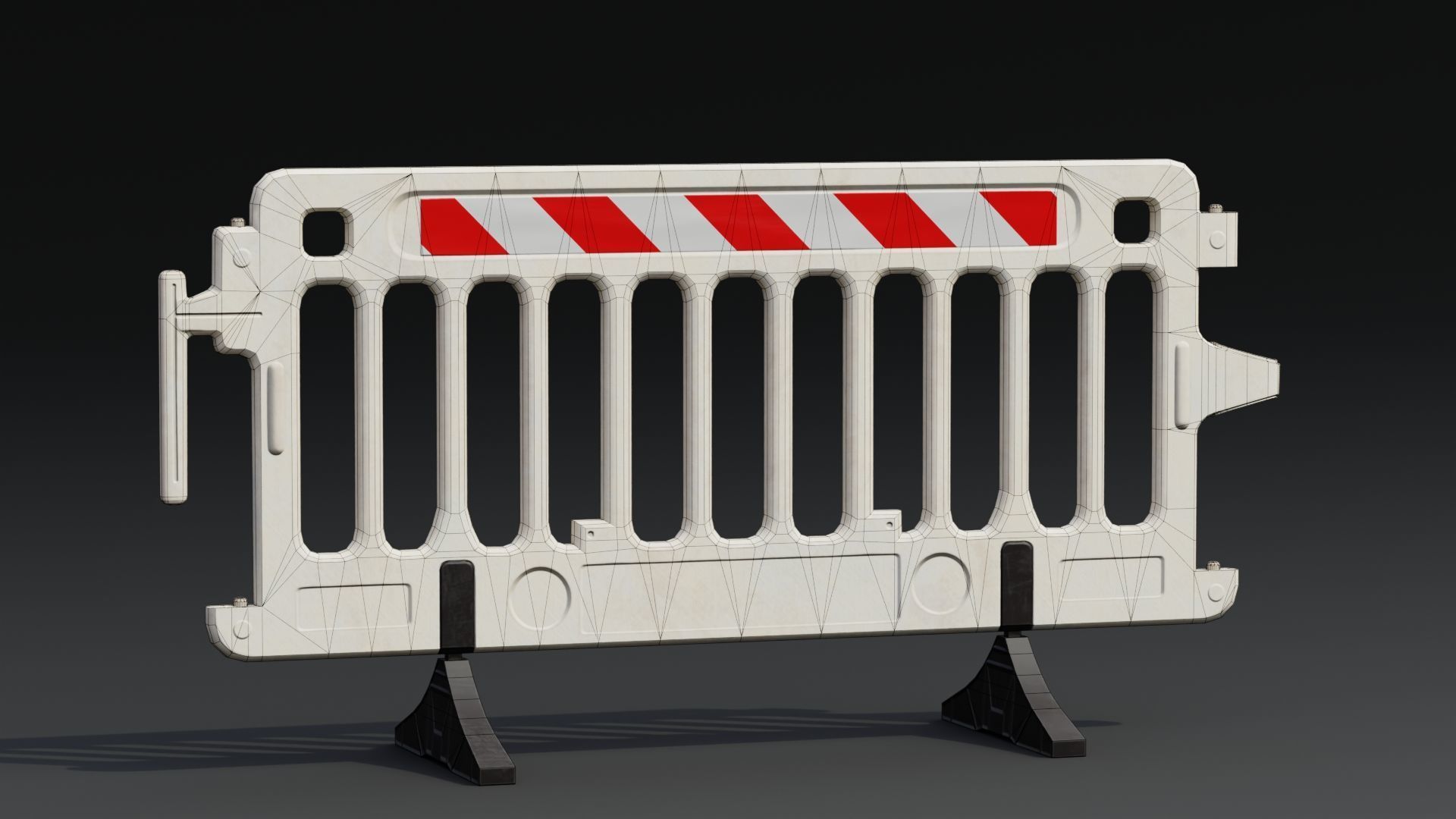 Plastic Barricade PBR Game-Ready Low-poly 3D model_4