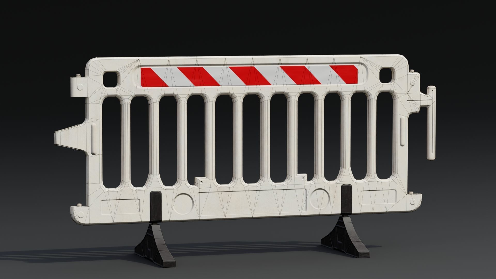 Plastic Barricade PBR Game-Ready Low-poly 3D model_1