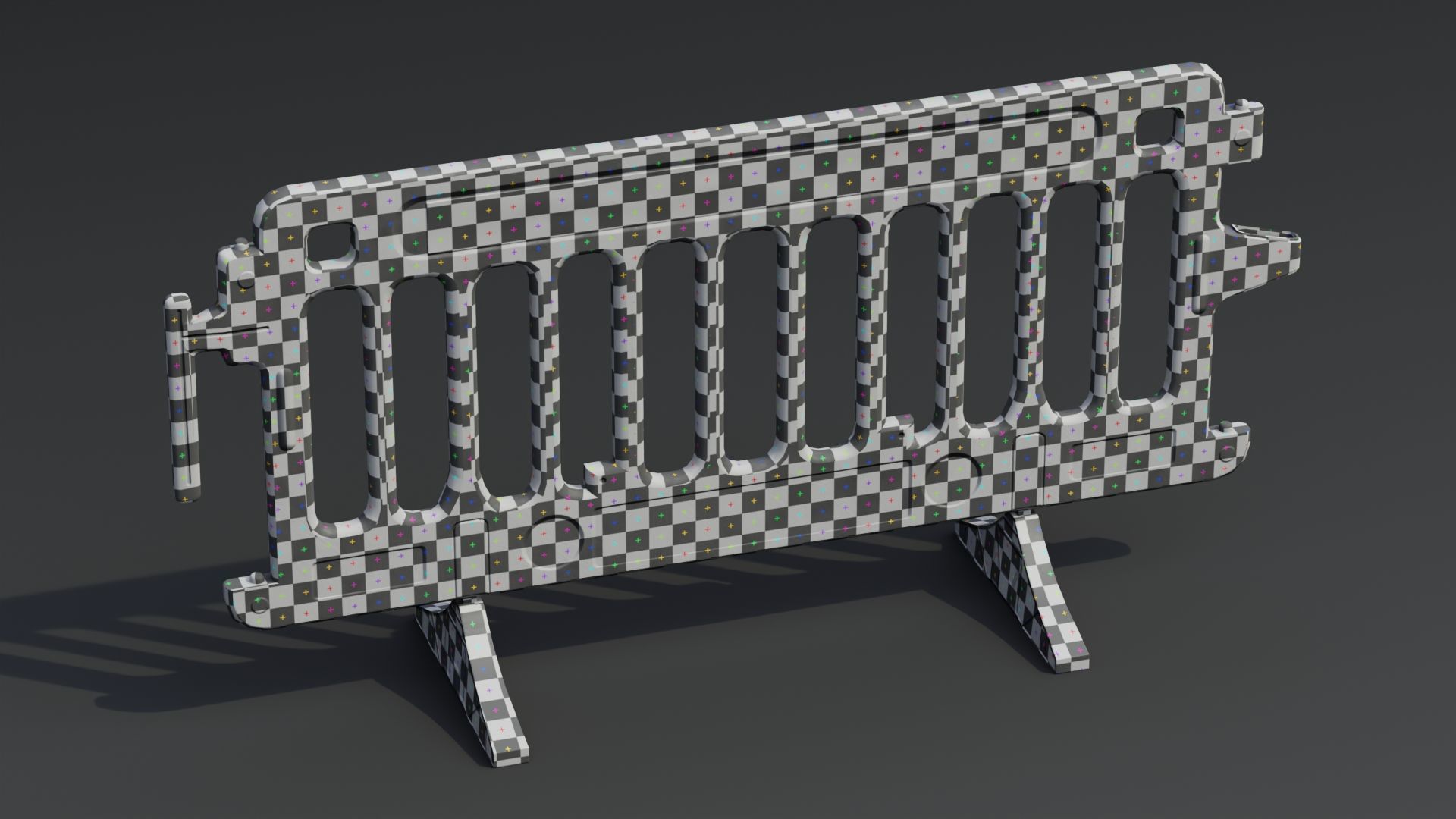 Plastic Barricade PBR Game-Ready Low-poly 3D model_8