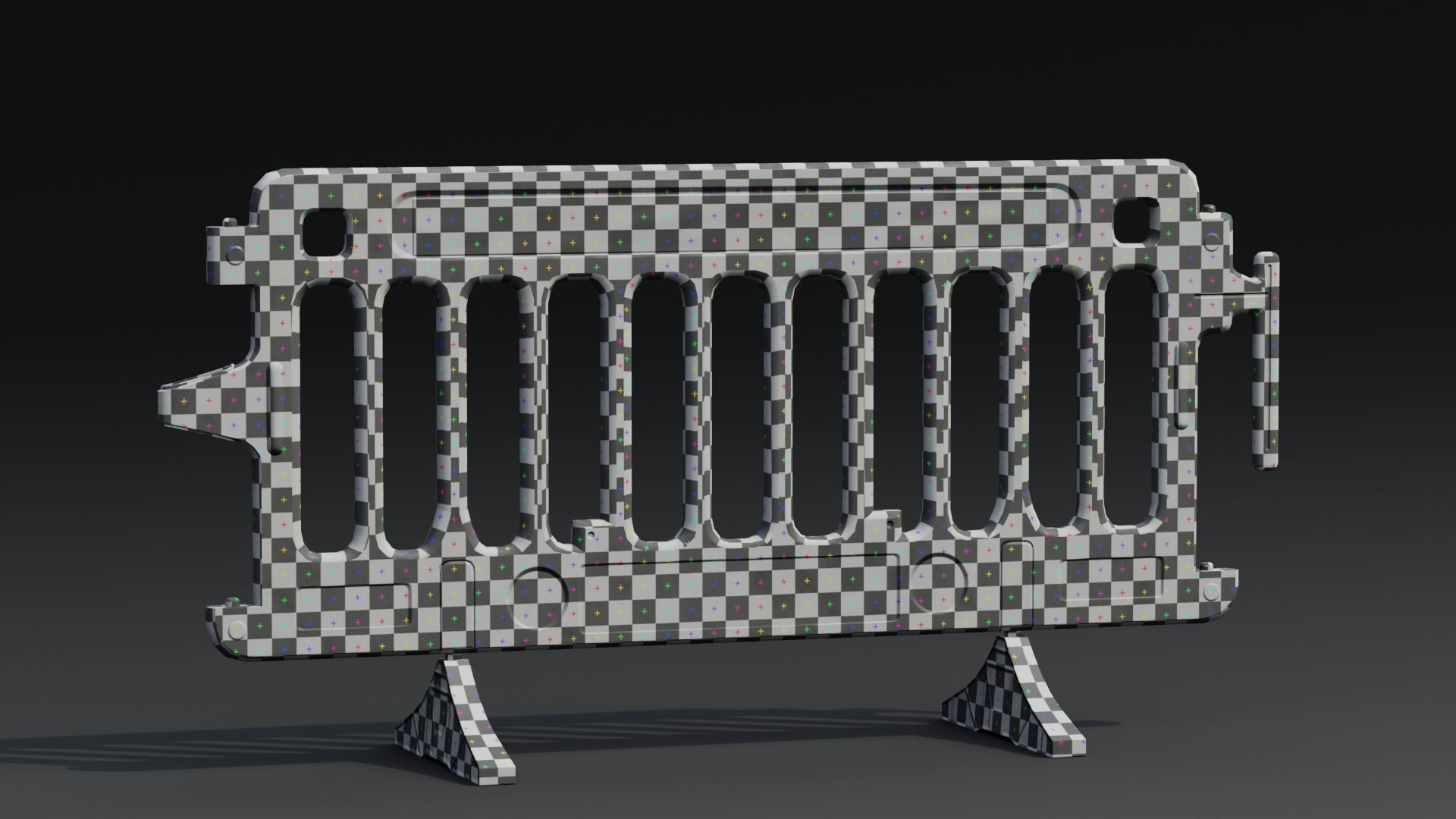 Plastic Barricade PBR Game-Ready Low-poly 3D model_2