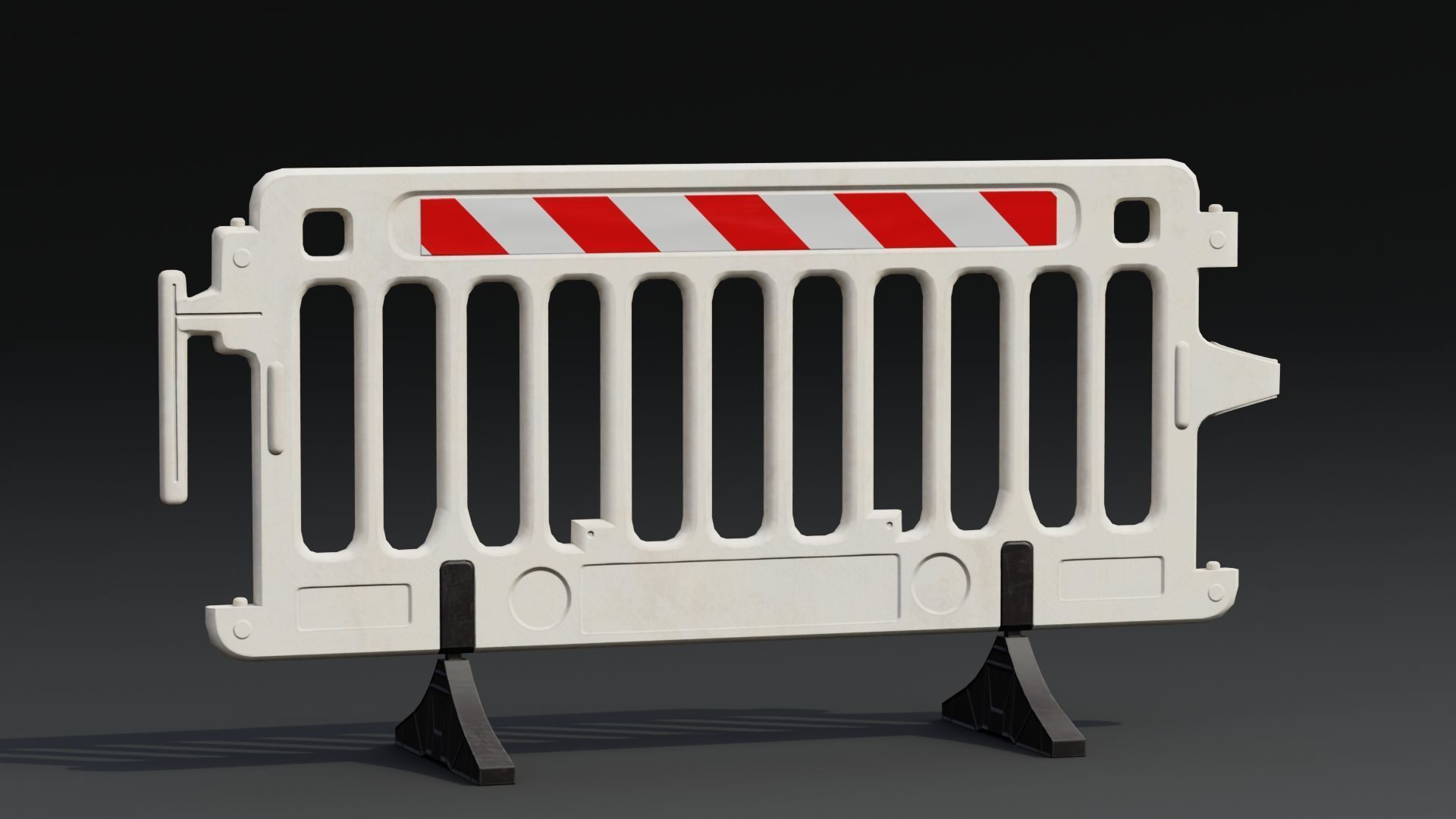 Plastic Barricade PBR Game-Ready Low-poly 3D model_3