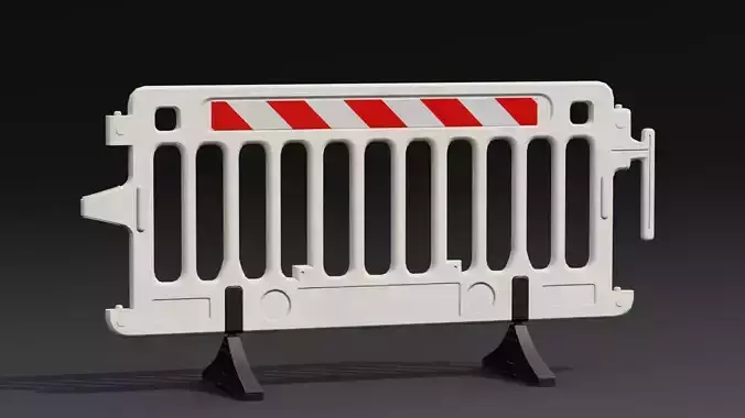 Plastic Barricade PBR Game-Ready Low-poly 3D model